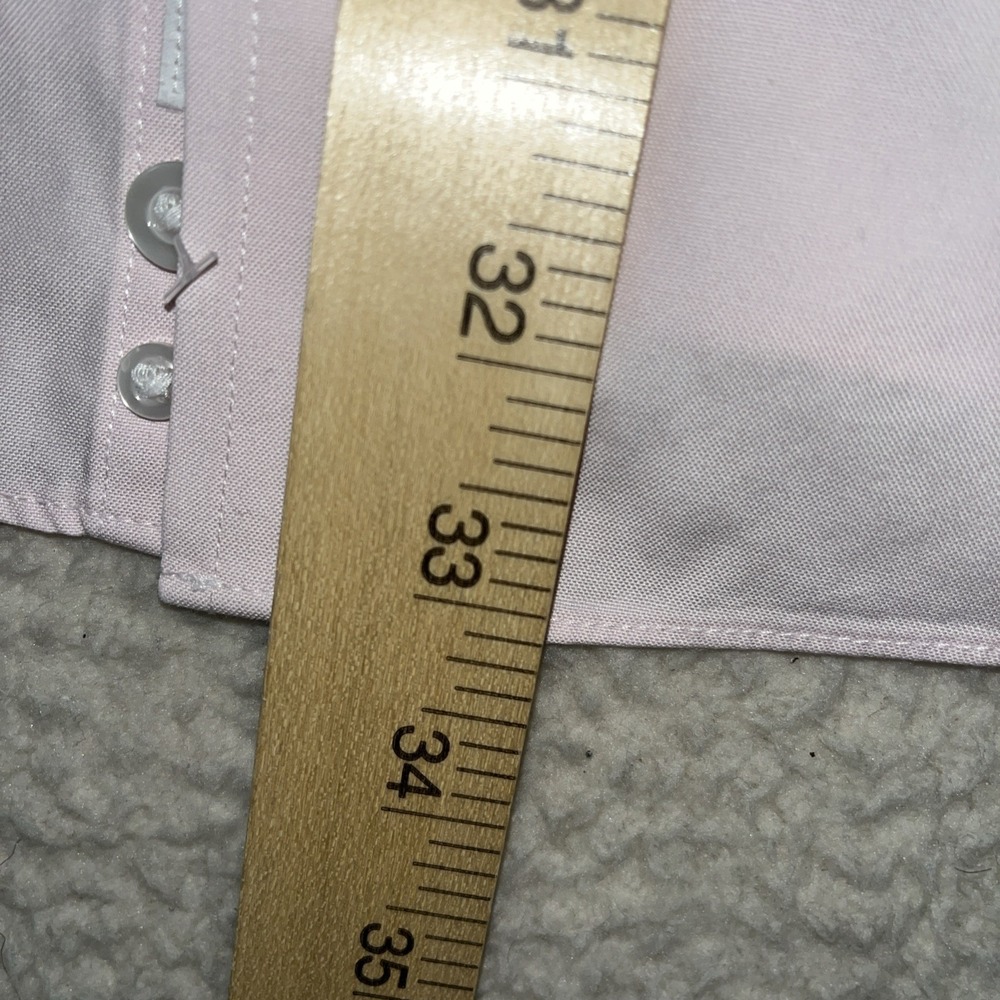Roundtree & Yorke Gold Label Mens 16.5 Pink Long Sleeve Dress Shirt - Picture 9 of 16